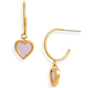 Madewell Sweetheart Charm Mini Hoop Earrings